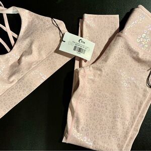ZYIA Pink Leopard Print Activewear Set